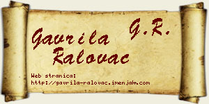 Gavrila Ralovac vizit kartica